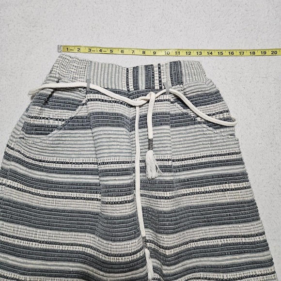 Anthropologie Laura Siegel Ellison Culotte Pants Sz S Stripped‎ Textured Pull On - Picture 10 of 13